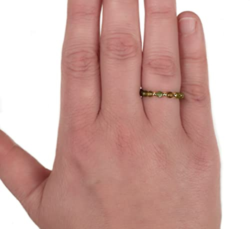 Turmalin Ring grün - Stretch Ring - elastischer Perlenring - Stapelring Handmade