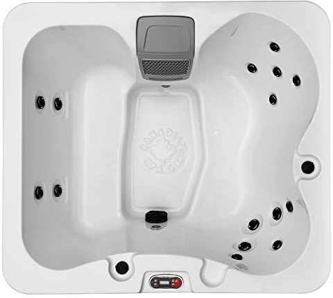 CANADIAN SPA CO. Manitoba UV Outdoor Hot Tub 4 Personen, 170x152x73 cm, eckig, mit Abdeckung, LED Beleuchtung, Heizung und 14 Hydrotherapiedüsen, ganzjährige Nutzung