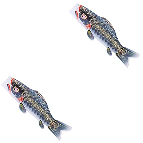 LABRIMP 2pcs Japanese Carp Fish Windsock Outdoor Hanging Flag for Restaurant Decor for Home Decoration and Festival Flags