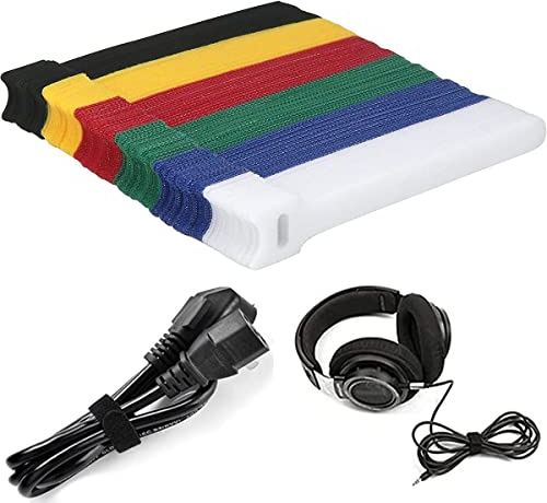 Ataduras Cables,60 piezas Gancho y Bucle Correas reutilizables,Sujeta Cables,Cable Organizador,Cable Ties 15 cm Para el Hogar,la Oficina y el Garaje