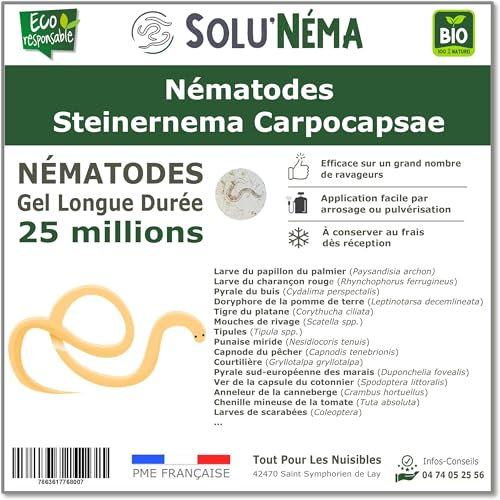 SOLUNEMA - Nématodes Steinernema Carpocapsae - 25 Millions