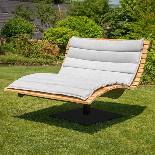 SCALANT Waldsofa Swing + Polsterauflage Wave, drehbar 360°, Lärche, für 2-3 Personen, Sonnenliege, Wellenliege, Relaxliege, Himmelsliege, Holzliege für den Garten