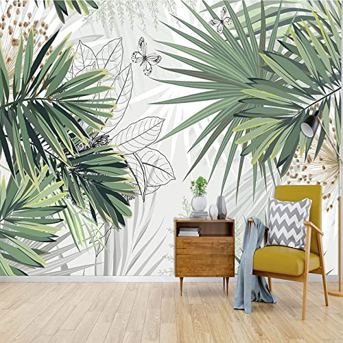 Naturempress Carta Da Parati 3D Moderna Farfalla Foglia Di Banano Fotomurali Moda Decorazione da Muro XXL Poster Gigante Design Carta per pareti