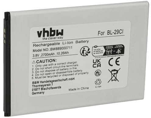 vhbw Akku Ersatz für Nokia BL-29CL | BL-29CI für Handy Smartphone Telefon (2700 mAh, 3,8 V, Li-Ion)
