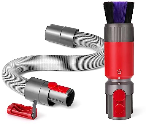Staubbürste + Flexibler Verlängerungsschlauch Kompatibel mit Dyson Outsize / V7 / V8 / V10 / V11 / V12 / V15 Staubsauger, Weiche Borsten Staubentfernungsbürste, Schnurlose Staubsauger-Ersatzteile
