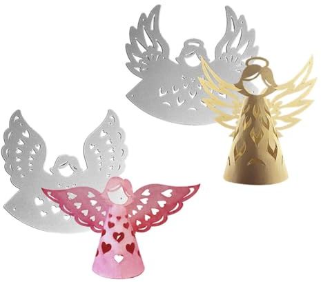 Weihnachten Stanzschablonen Anhänger Engel Muster Prägeschablonen Weihnachtsanhänger Weihnachten Stanzformen Metall Schneiden Stanzformen für DIY Scrapbooking Basteln Deko für Weihnachtsbaum Geschenke