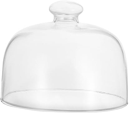 KICHOUSE Food Glass Cake Cover Food Protecting Glass Dome Dustproof Preservation Cover for Desserts Snacks Household Use