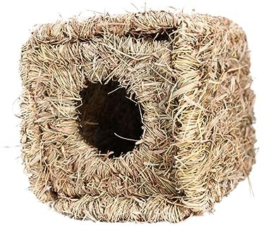 YARNOW nid de Cochon Remplacement des Plateaux de Cage à Oiseaux Maison en Paille pour Cochon d'Inde nid de Lapin nid Artisanal nid de Paille Hamster Nid d'herbe Provisions en Bois