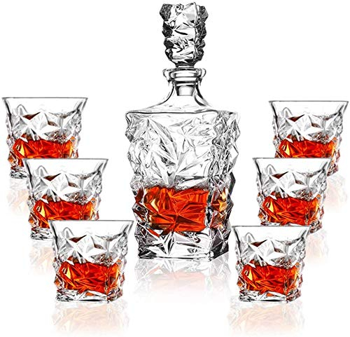 Aioneer Bicchiere da Vino Premium Whiskey Decanter Set di 4 Bicchieri sofisticati per Whisky, Scotch, Bourbon, Rum in Una Confezione Regalo