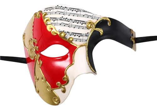 Oidea Masquerade Mask for Men: Vintage Phantom Of The Opera Mask Halloween Costume Prom Venetian Mardi Gras Half Face Party Masks