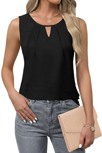 Teesho Cami topp damer spets topp v-ringad topp chiffong toppar sexig sommar skjorta, C-svart, XL