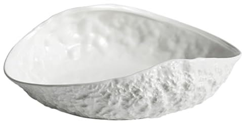 MAGICLULU Assiette De Présentation Coquillage 20 Cm En Céramique Résistante Vaisselle Multi-usage Pour Repas Froids Et Chauds Service Maison Hôtel Lot Unique
