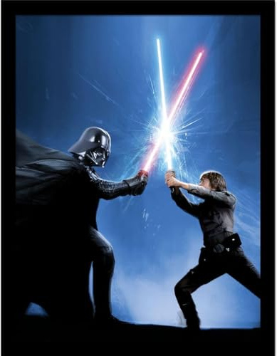 Star Wars Póster enmarcado de Luke Vader, Azul/Negro, 45cm x 35cm x 1.7cm