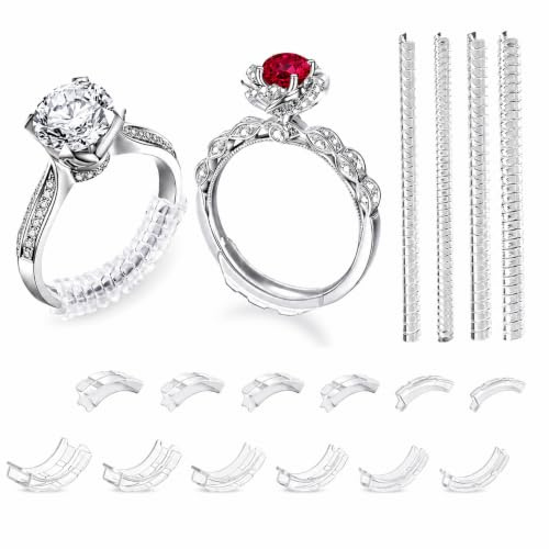 Ringkrympare Silikon Osynliga 16 Stycken För Lösa Ringar 1-10mm | 16 silikonringreducerare för 1–10 mm breda ringar. Osynlig, mjuk, halkfri, bekväm att bära och kan skäras till storlek