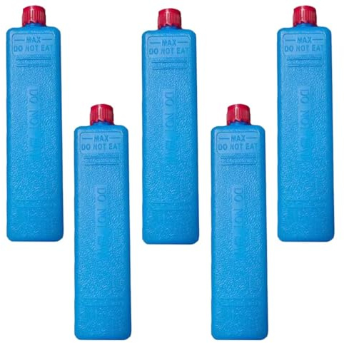 Kühlakkus für Kühlbox, 5 x 200 ml Gefrierblöcke für Kühltaschen, platzsparende, tragbare wiederverwendbare Eiskristallboxen für Lunchbox, Klimaanlagen-Ventilator, Kühlschrank