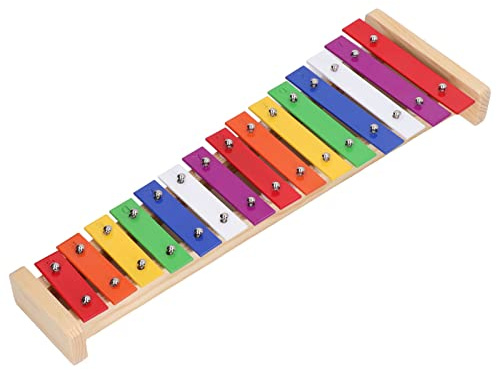 TOPINCN 15 Noten Xylophon Buntes Pädagogisches Glockenspiel Kindermusikinstrument mit 2 Schlägeln für ab 3 Jahren