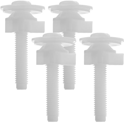 Kichvoe Set 4 Pezzi Viti di Fissaggio per Tavoletta Wc in Plastica Bianco, Facili da Trasportare, Accessori per Fissaggio Copriwater in Bagno