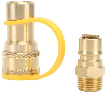 Horett Raccords de Gaz Connecteur de Gaz Adaptateur Connexion Rapide Kit en Laiton 1/2 Pouce Système NatGas Basse Pression Joint Complet Remplacement Rapide avec Bague