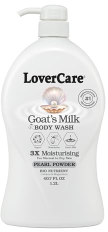 Lovercare goat's milk body wash shower cream Pearl Powder 40.7 oz (1200ml)