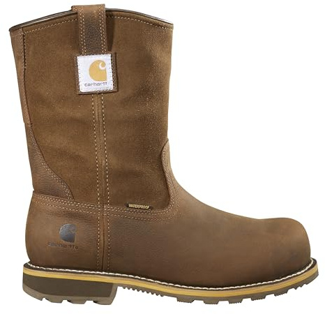 Carhartt Men's Traditional Welt 10 Waterproof Nano Toe Wellington CMP1453, Brown, 10.5 W