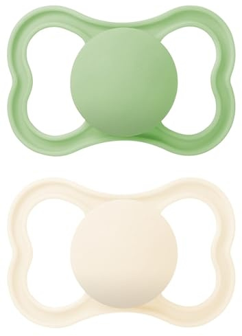 MAM Air Schnuller für Babys ab 16 Monaten, matt, 2 Stück | Mit belüftetem Schild und symmetrischem Sauger, flach und flexibel aus Skin Soft Silikon, leicht zu akzeptieren