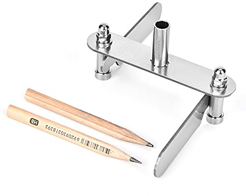 Fafeicy Marking Center Finder, Stainless Steel Woodworking Marking Positioning Gauge Scriber Centering Tool with Pencil Woodworking Offset Marking Tool