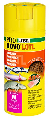 JBL PRONOVO LOTL GRANO, huvudfoder för Axolotl från 8–20 cm, fiskfodergranulat, storlek M, 250 ml