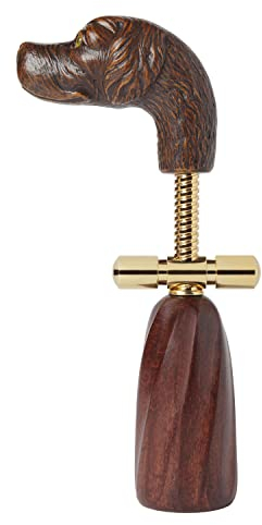 Walking Sticks Tire-bouchon en bois Anima en laiton décoré élégant de luxe vin et tire-bouchon de qualité supérieure en laiton tête de chien