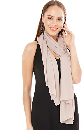Shawl Factory Chiffon Schal Damen Grau - Seidenweich und Federleicht - Eleganter Halstuch Schal - Polyester Tuch Halstuch Damen Frühling Sommer - Pflegeleichtes Schaltuch - Damenschal Leicht (Grau)
