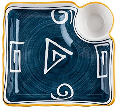 Assiette de Boulette Céramique, Assiette à Sushi, Plateaux de Service, Assiette Compartiment Porcelaine pour Dessert, Salade, Dîner, Snacks