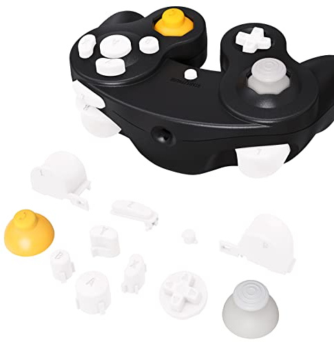 eXtremeRate Ersatz Tasten Set für nintendo Gamecube GCN Controller, DIY Ersatzteile Full Buttons D-Pad Trigger Knopf Thumbsticks & Tools für GameCube Controller–Schneeweiß [Controller NICHT enthalten]