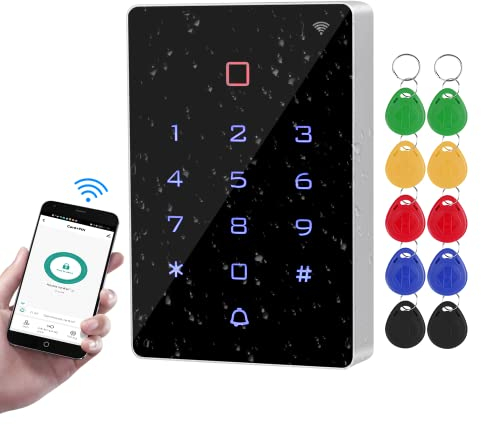 FusyTuly WiFi Tuya RFID Tastiera di Controllo Accessi Wireless IP68 Impermeabile Tastiera Controller di Accesso WG26/34 App Telefono Sistema di Sblocco Password + 10pcs Portachiavi