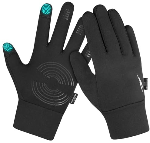 WESTWOOD FOX Kids Winter Gloves Anti Slip Thermal Gloves Touch Screen fleece Breathable Childrens Gloves Windproof Boys Girls Cycling Gloves For Running Riding Walking Football Sports (Black, M)