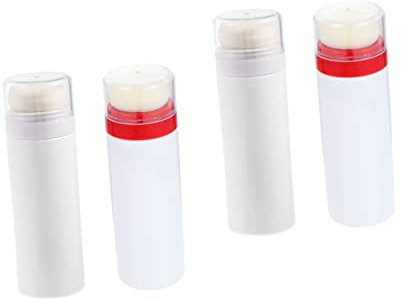 Hohopeti Kinder Puder Stick 4 Stück After-travel Power Case Badegesicht Mit Babybehältern Lose Flauschige Behälter Tragbarer Spender Körperaufbewahrung Säuglingsflaschen Puderquaste Rot Weiße Gläser