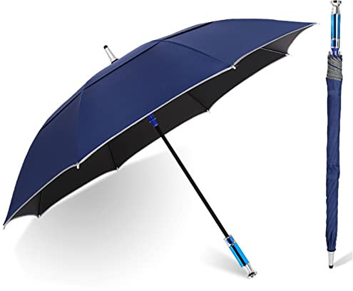 122cm Automatik-Golfschirm, Stockschirm, EIN-Knopf-Start, 8 Glasfaser-Skelett, für Reisen, Business, Camping, Angeln,Blau