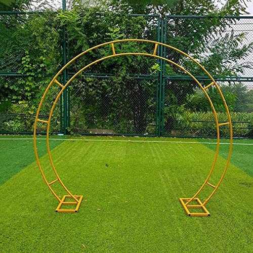 Gartenbogen, Metall, Kreisbogen, Eisen, rund, dekorativer Hintergrund, Haus, Torbogen, Garten, Outdoor, Außenbereich, Bodenstehender Hof (Farbe: Weiß, Größe: B 3,0 x H 2,6 m)