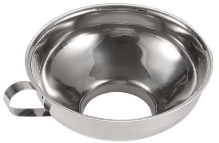 Imbuto in acciaio inox, imbuto per barattoli a bocca larga con manico, per barattoli a bocca larga e regolare, imbuto per marmellate in metallo per uso alimentare (grande)