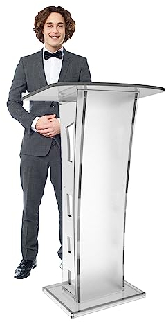 SUNMME Acryl Podium Ständer,Klare Acryl Kanzeln für Kirchen,Laptoptisch,Plexiglass Podium Empfangstheke,Tragbares Präsentations Rednerpult,für Kirchen,Restaurants,Hochzeiten,Büros