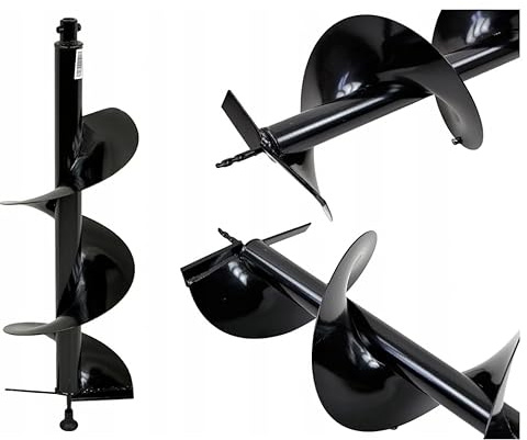 Punta per Trivella Trapano Avvitatore Spirale da Giardino | Diametro 25 cm | Lunghezza 80 cm | Diametro Attacco 2 cm