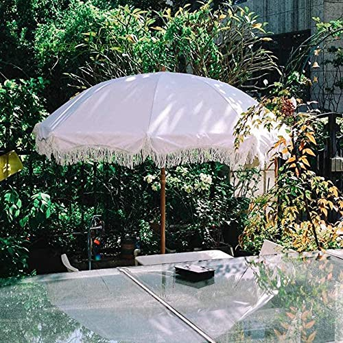 Garten-Sonnenschirme, Strand, Garten, draußen, weiße Strandschirme mit Kippvorrichtung, personalisierter dekorativer Schirmschirm, Innenhof, Quaste, Sonnenschirm, Lieferung, Dreiecksständer