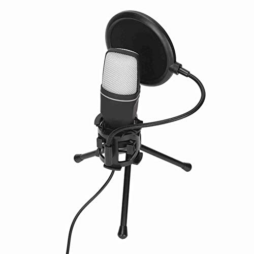 Microfono USB, Indicatore RGB di Rotazione a 360 Gradi Riduzione del Rumore Microfono Omnidirezionale per Giochi per Computer con Parabrezza e Supporto per Treppiede per PC PS5