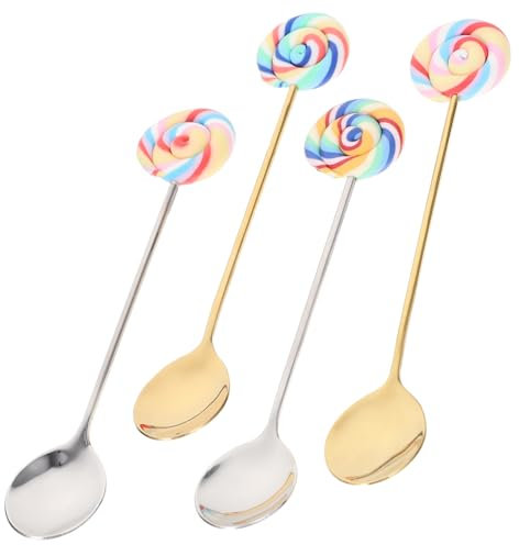 4 Cucchiai in Acciaio Inossidabile Per Mescolare Tè Caffè Dessert Riunioni Di Famiglia Facili Da Usare