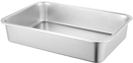 Big Cat Katzentoilette | Katzentoilette Metall Katzentoilette - Antihaft Katzenkotbox Spritzwassergeschützt, Edelstahl Große Katzentoilette, Katzenboxen Leicht zu Reinigen