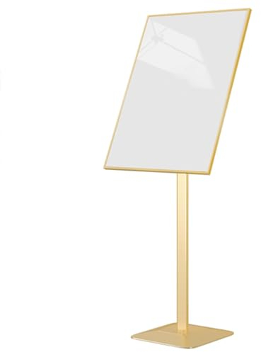 Robuster Poster- und Schilderständer mit Sockel, Bodenhalter for den Außen- und Innenbereich, verstellbarer Ausstellungsständer aus Metall, for Werbung/Poster/Ratgeber(Color:Gold,Size:50x69.5CM)