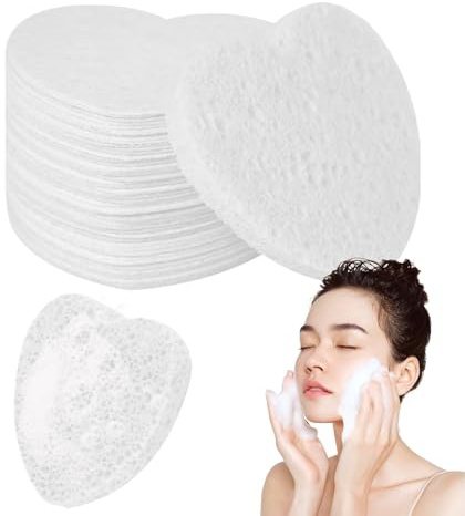 Hjärtformad ansiktssvamp - hjärtformade ansiktssvampar, naturliga kosmetiska spa-svampar, hjärtformade ansiktssvampar, 50 stycken, sminkapplikatorer