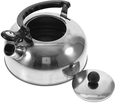 SHOWERORO Bouilloire Acier Inoxydable Avec Couvercle Et Sifflet Compatible Avec Cuisinière à Induction Gaz Et Électrique