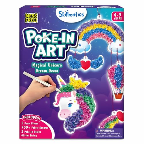 Skillmatics Poke-in Art - Magical Unicorn Dream Decor, Mess-Free Fun for Kids, DIY Wood Craft Kits, Screen-Free Activity, Gifts for Ages 4, 5, 6, 7, 8, 9
