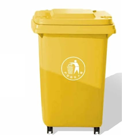 Botes De Basura para Exterior con Tapa Y Ruedas, Industriales Y Domésticos, con Ruedas De Goma, para Residuos Y Reciclaje (Yellow 30L)