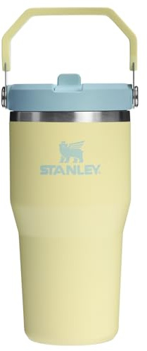 Stanley IceFlow 2.0 - Vaso con popote abatible con asa, 20 onzas, tapa giratoria y popote abatible, botella de agua a prueba de fugas, acero inoxidable aislado, sin BPA, pomelo