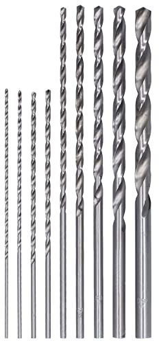 ZAWELIYO 9 teiliges HSS Spiralbohrer Set, Extra Langes Schnellarbeitsstahl Bohrwerkzeug Set, für Aluminium, Holz, Kunststoff, PVC, Stähle